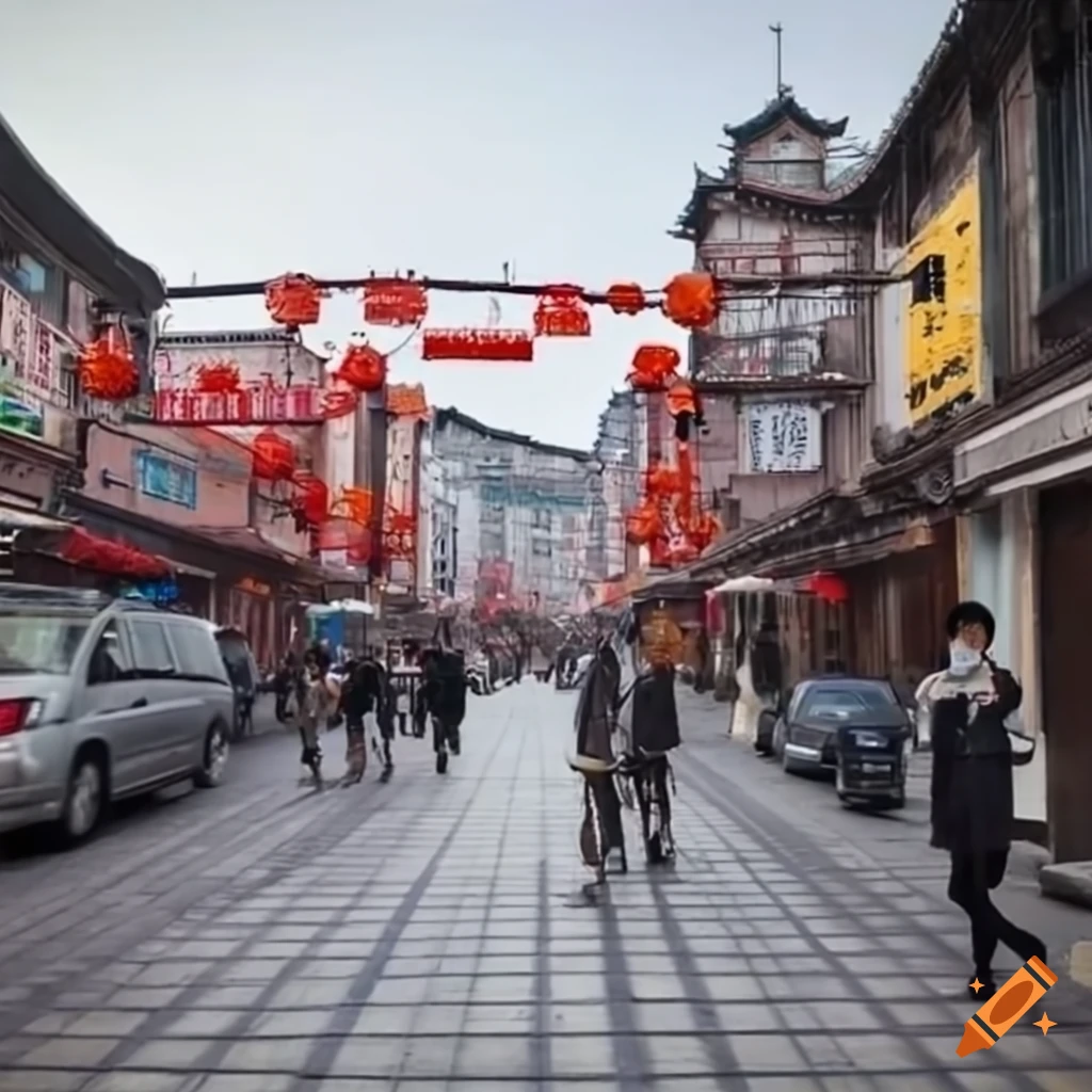street view of downtown Yanbian, China