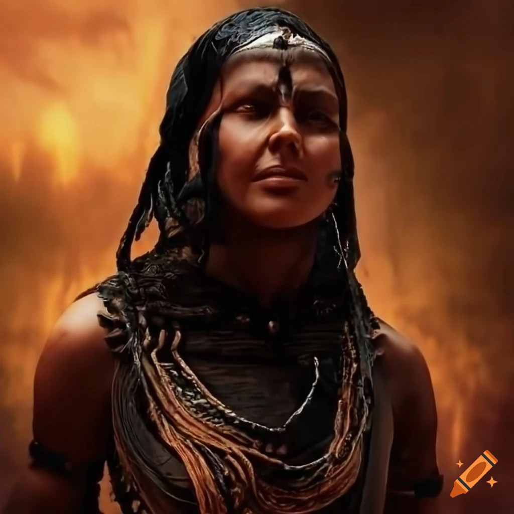 photograph of a Middle Eastern woman in traditional attire