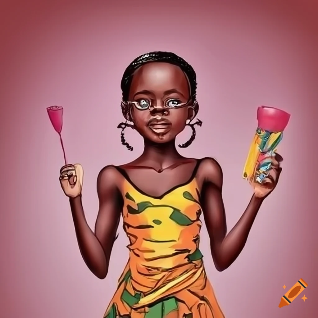 comic book illustration for HER Africa's menstrual cup project