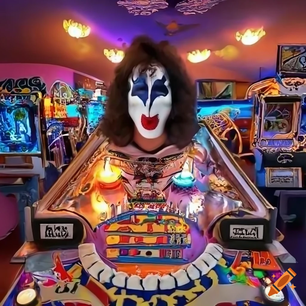 kiss-themed birthday cake with pinball decorations