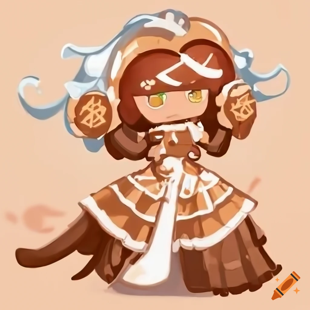 Cream milk chocolate cookie character from cookie run kingdom on Craiyon