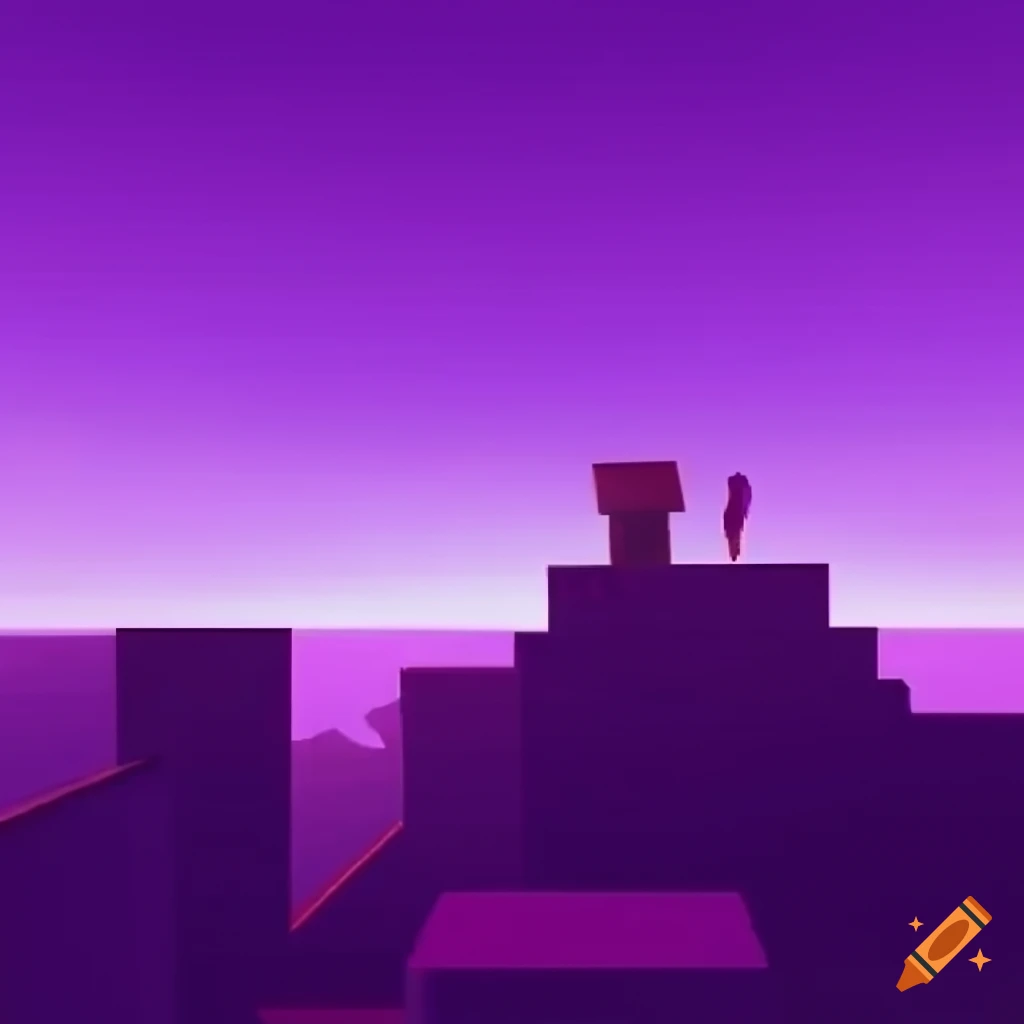 purple-themed mobile game with parkour elements