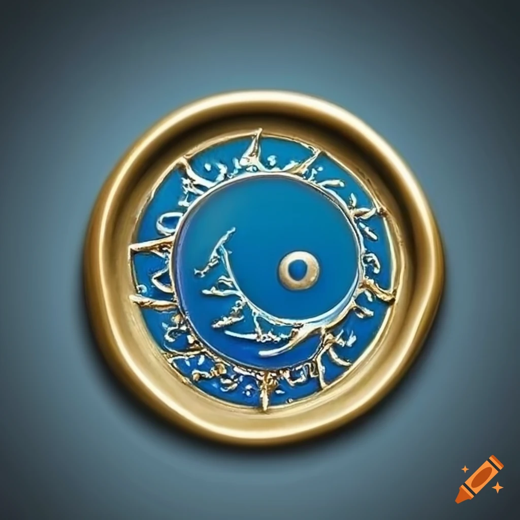 wax seal with gold sun and silver crescent moon