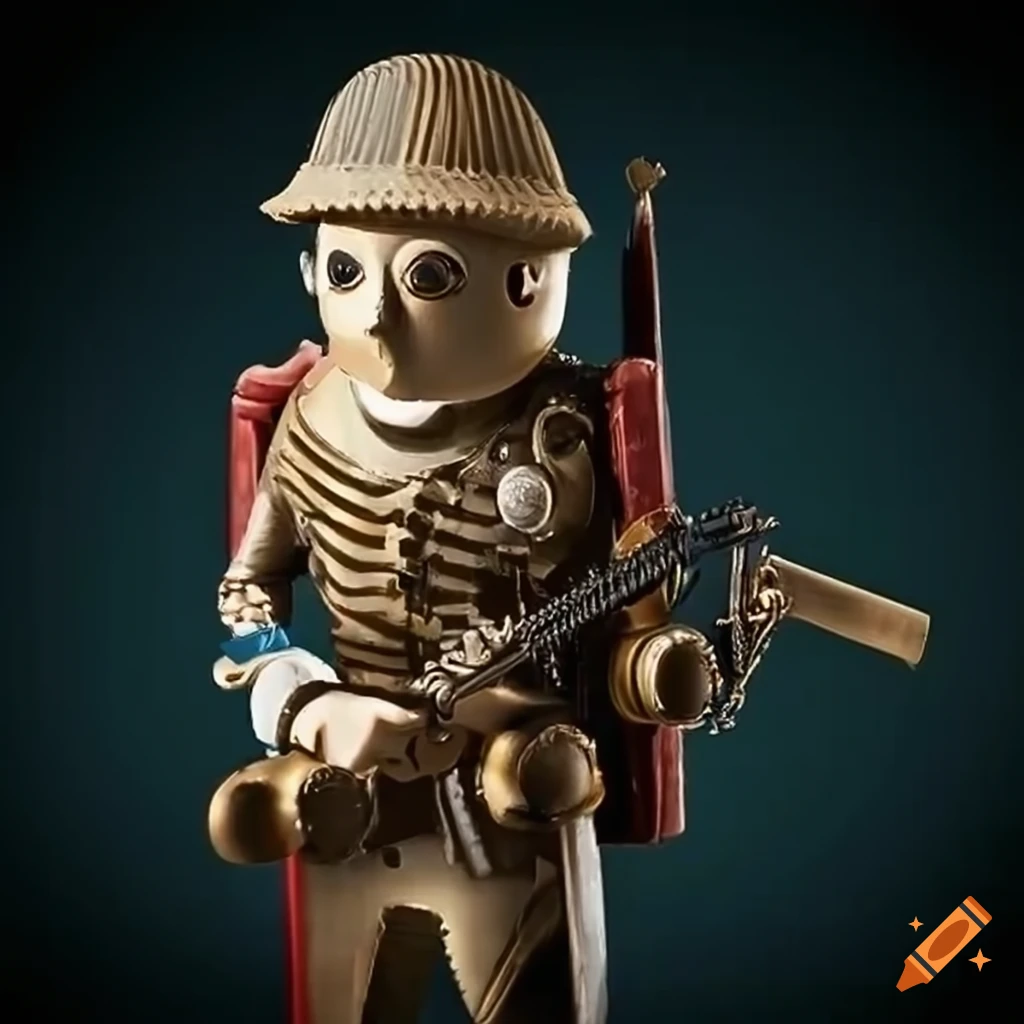 vintage wind-up marching soldier