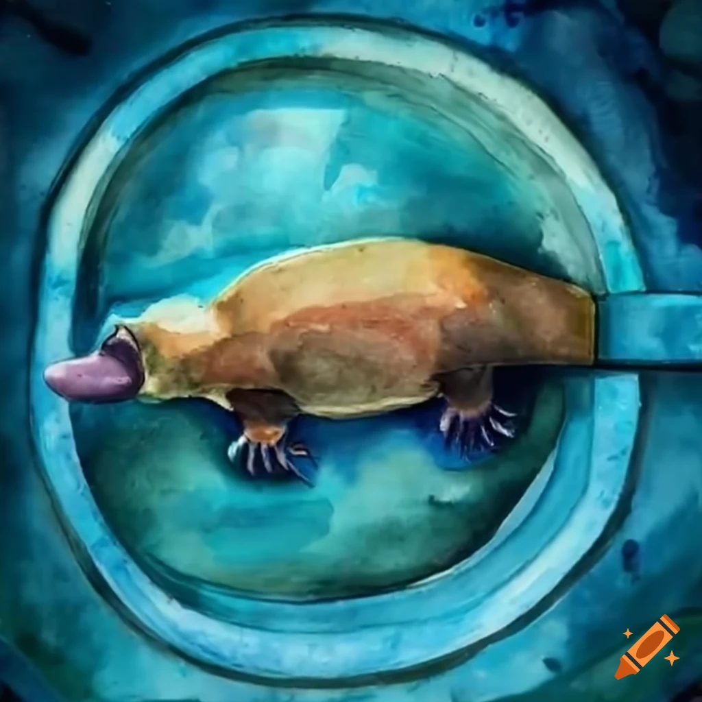platypus swimming in a pipe