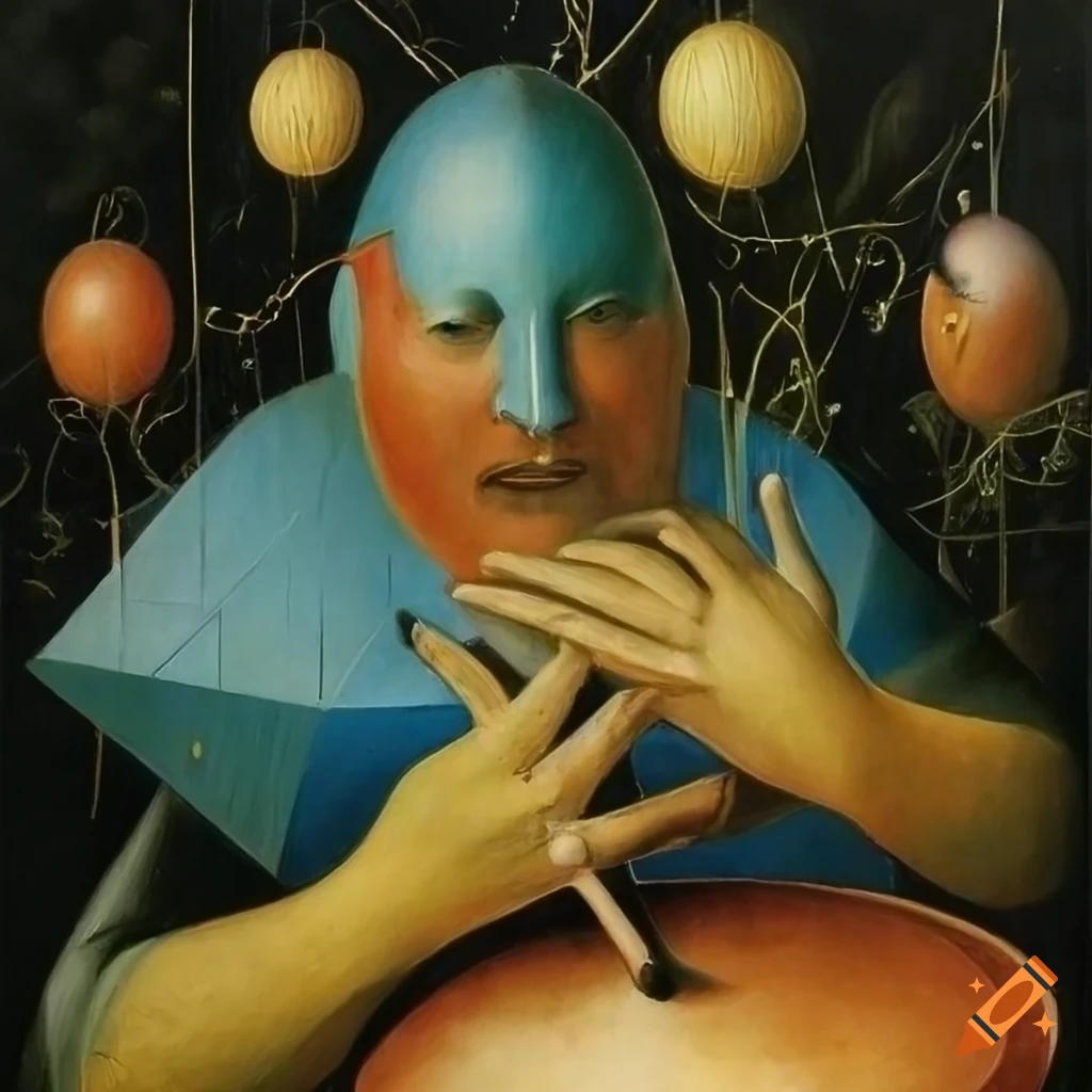 Surreal painting of a lute playing morpheus on Craiyon