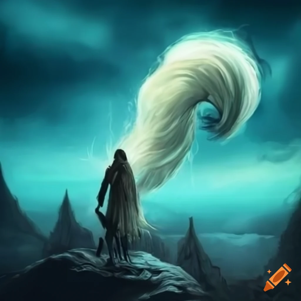 Mysterious windy day in a fantasy world