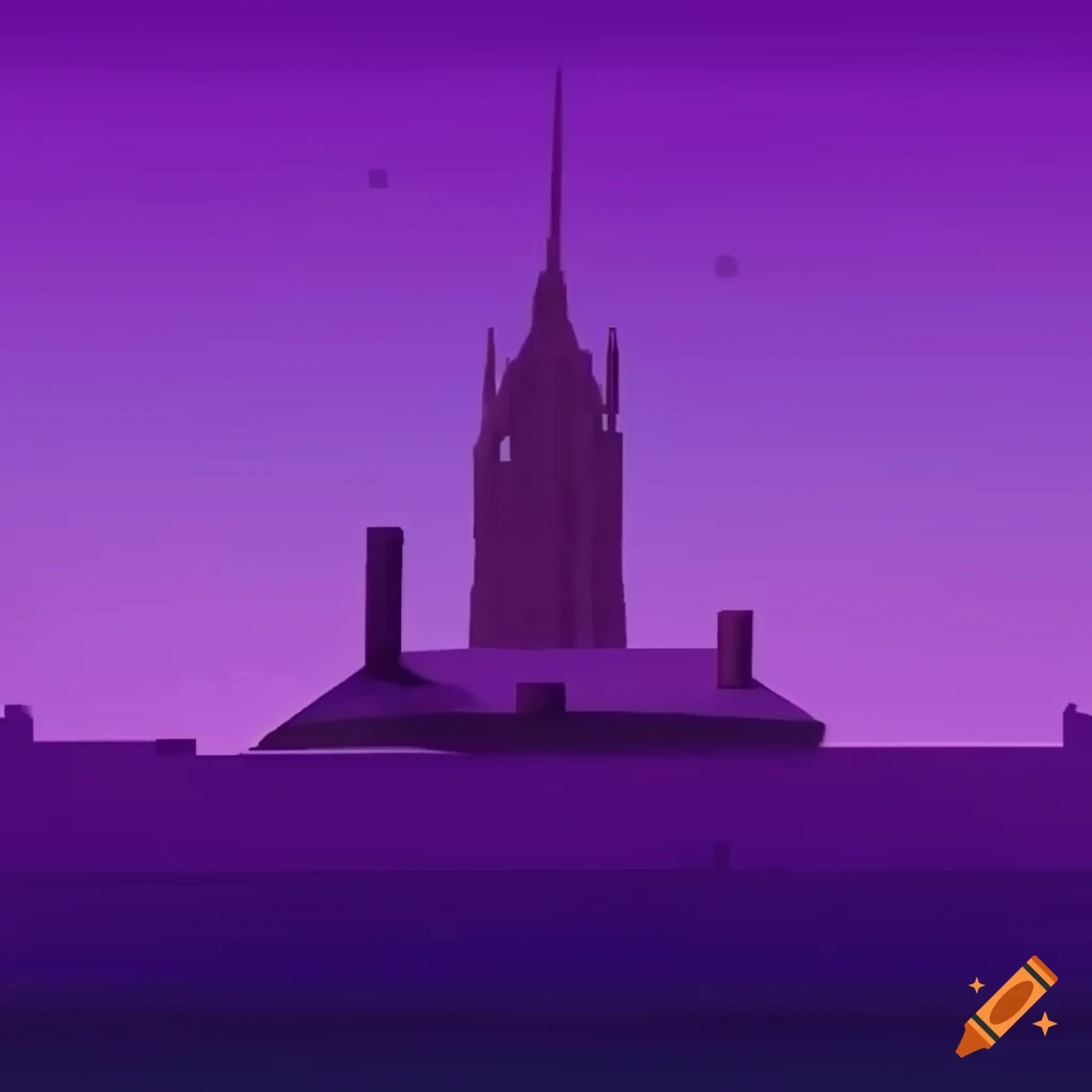 purple shaded mobile game with first-person parkour