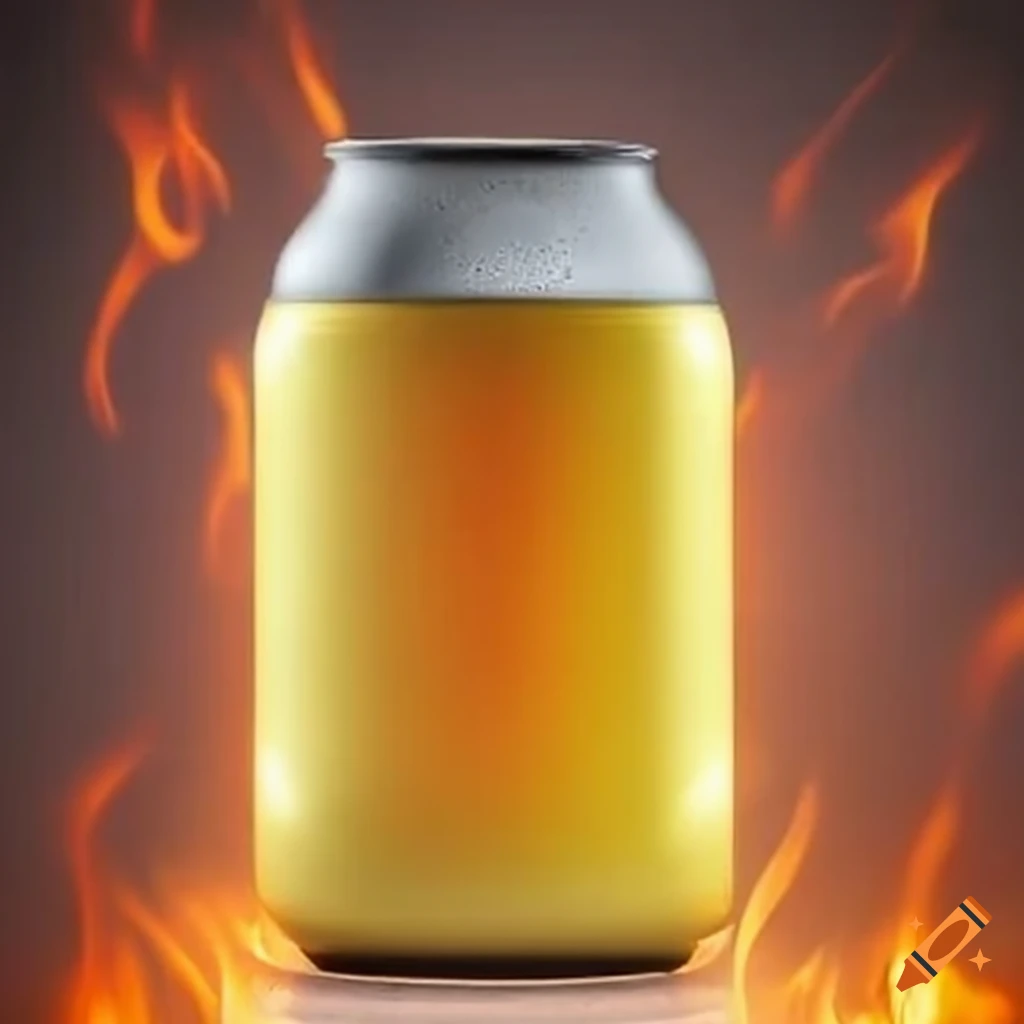 Can of modelo beer with fire flavor label on craiyon