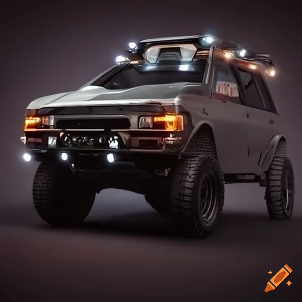 futuristic offroad mitsubishi with vintage influences