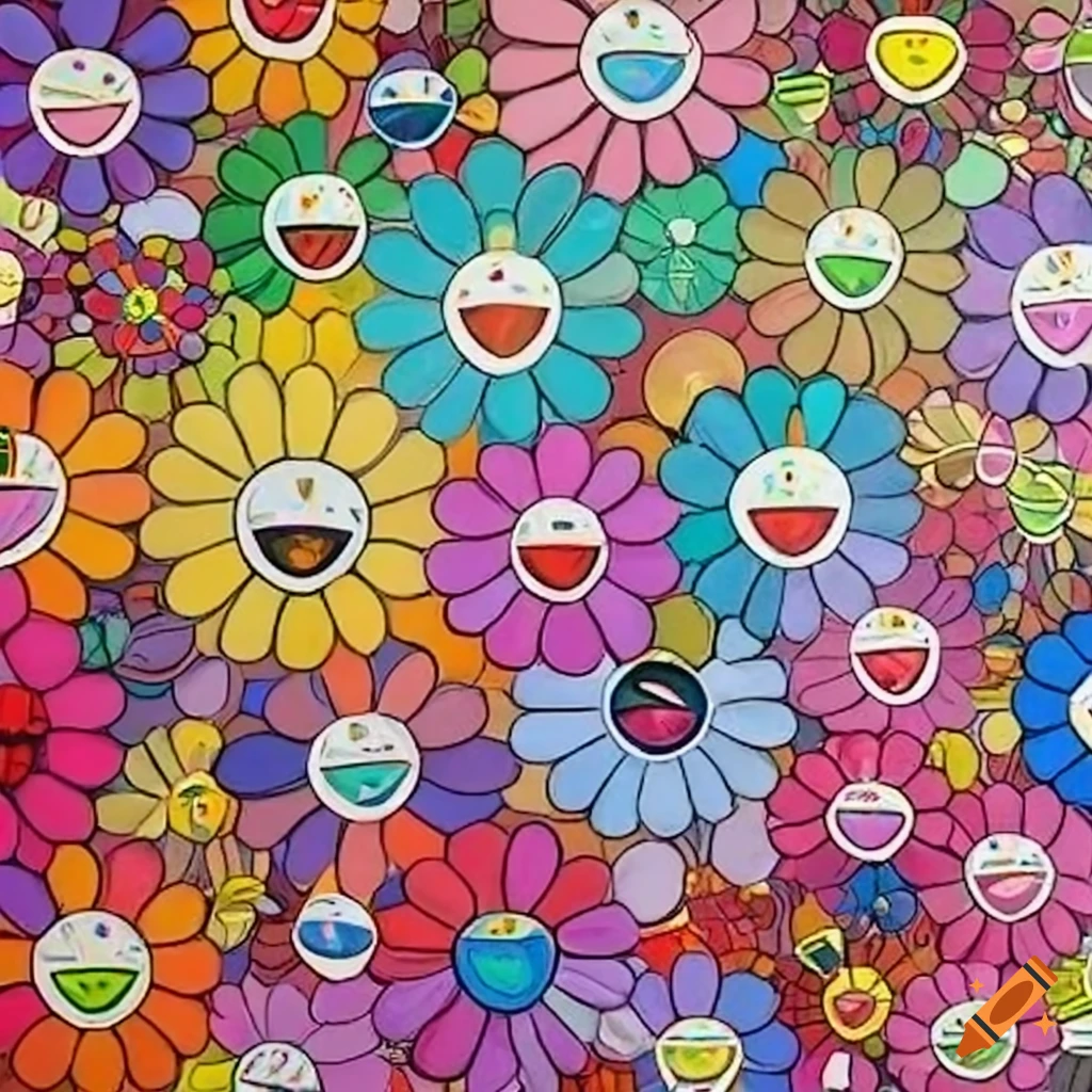 Artwork collaboration by chiho aoshima and takashi murakami on Craiyon