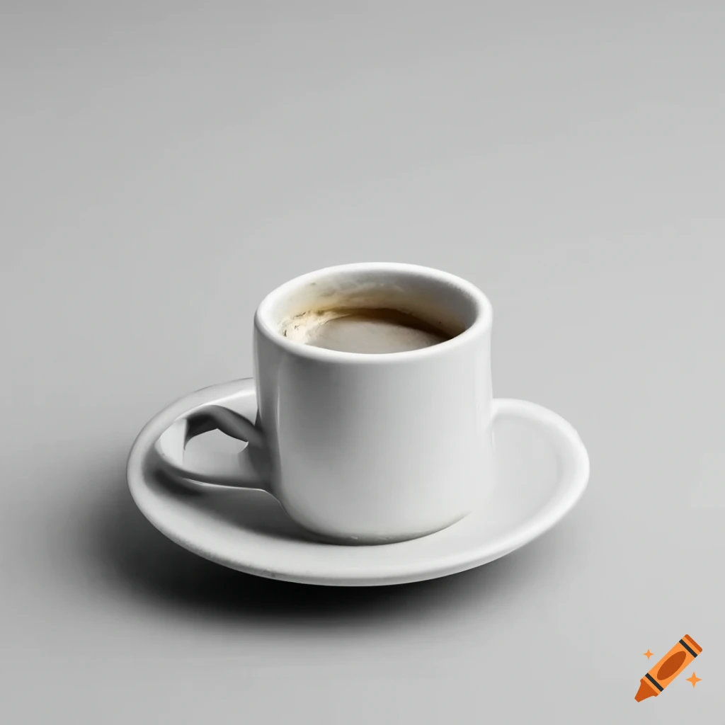 minimalistic cup of coffee on a white background