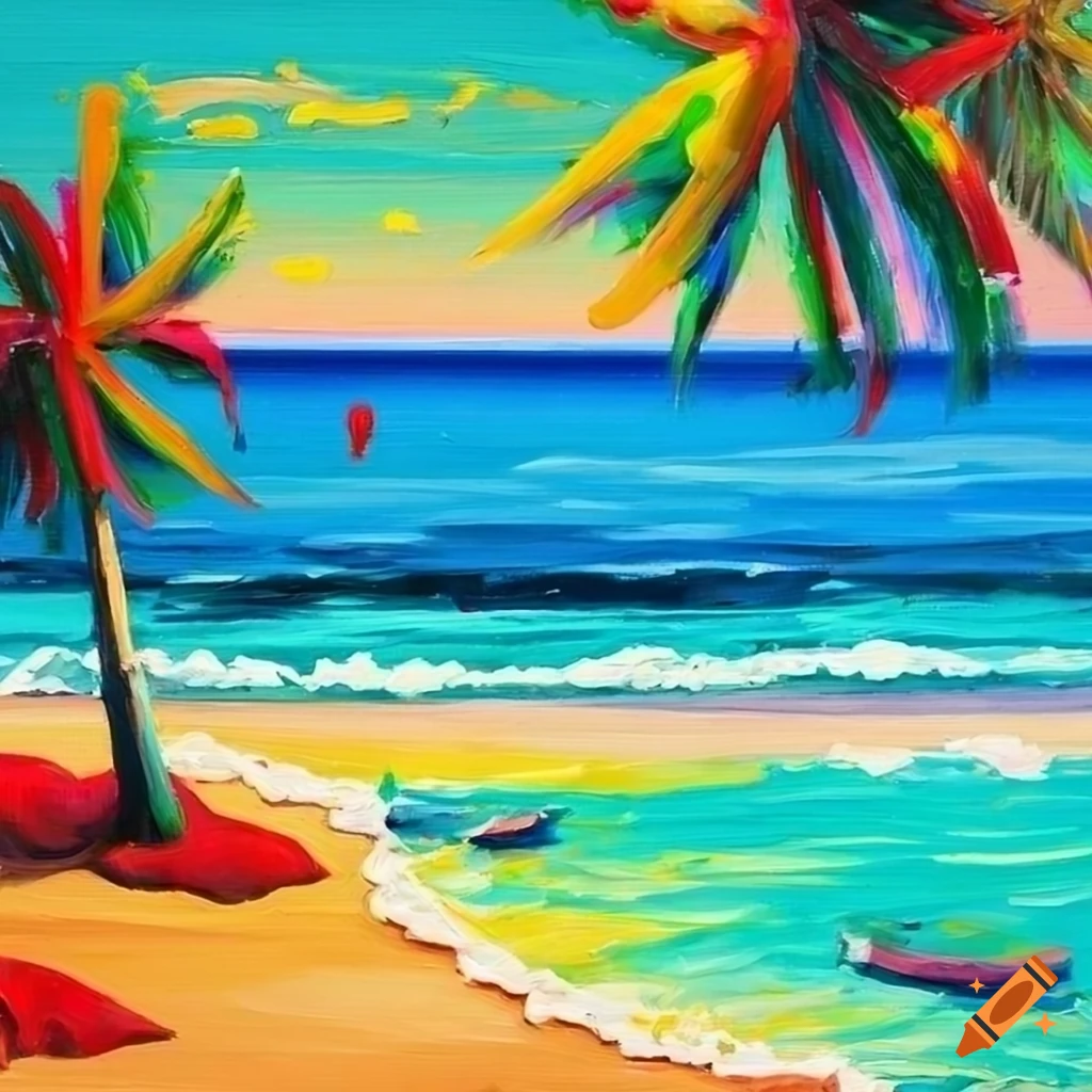 Colorful Oil Painting Of A Tropical Beach In Pop Art Style On Craiyon colorful-oil-painting-of-a-tropical-beach-in-pop-art-style-on-craiyon