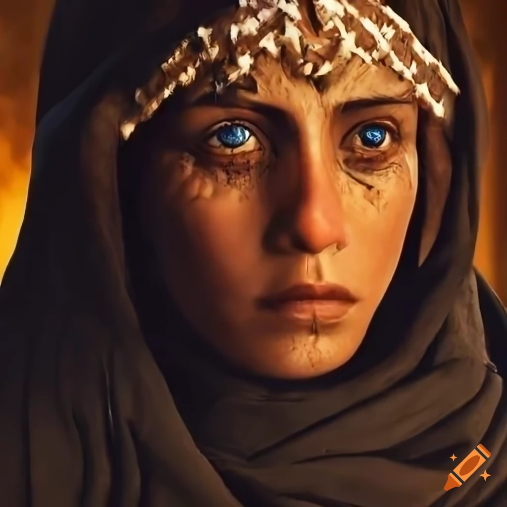 photo of a middle eastern woman in black robes