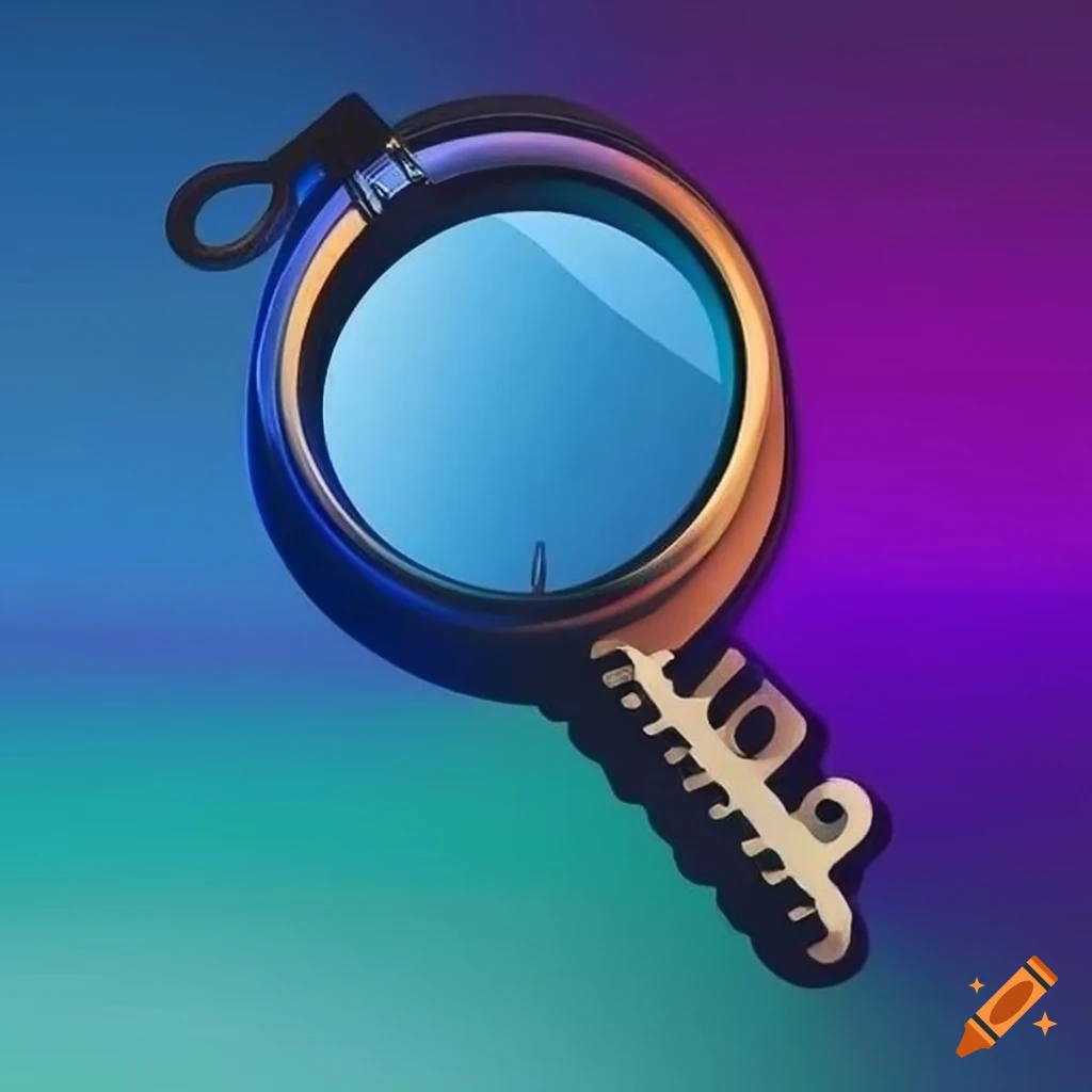 Magnifying glass icon with a key inside on Craiyon