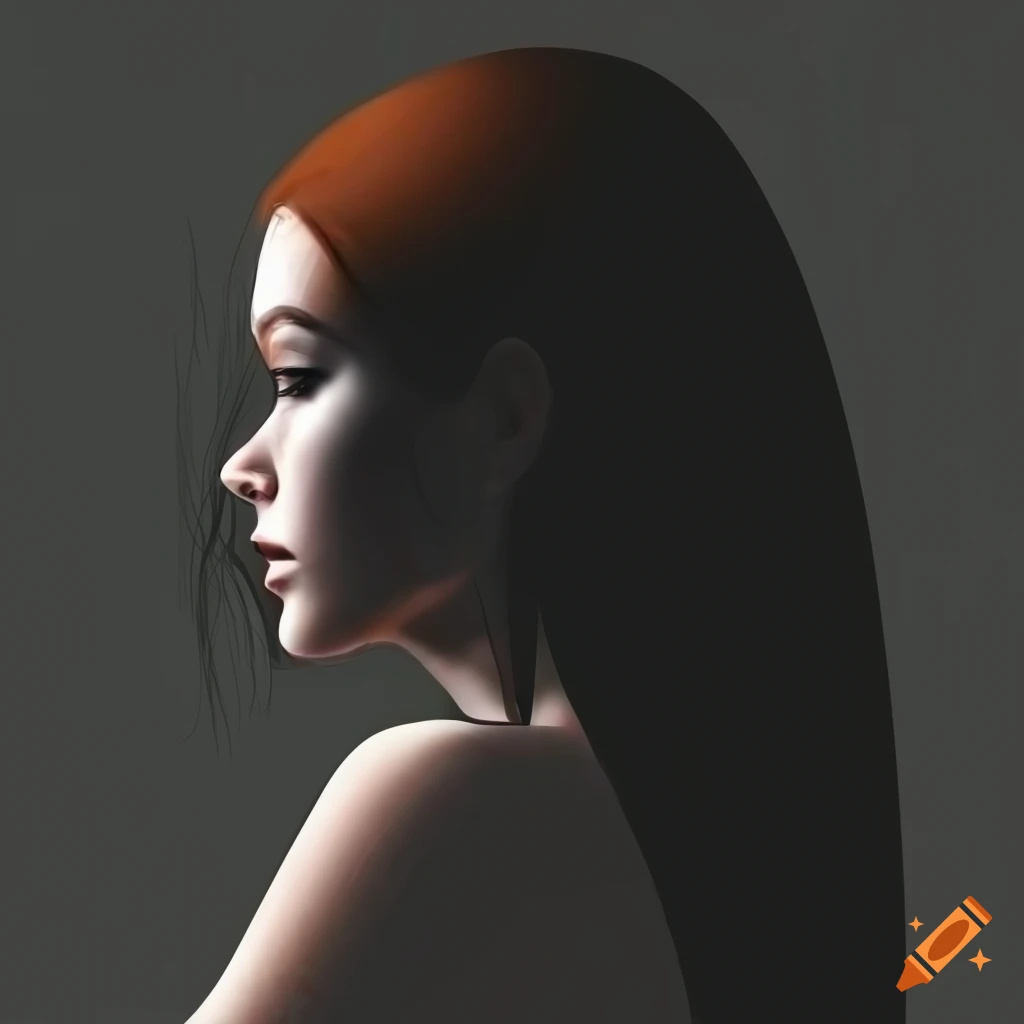 silhouette of a woman with straight hair