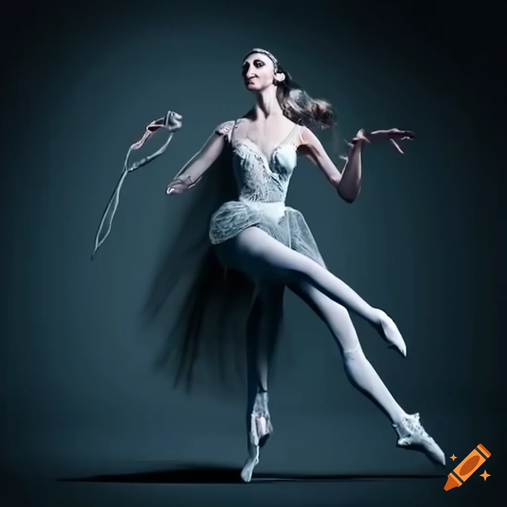 Ballet dancer enjoying metal music on Craiyon