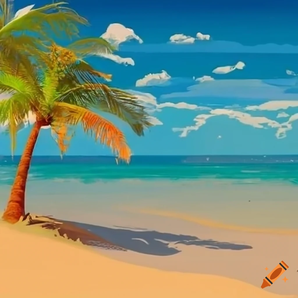palm trees on a beautiful beach