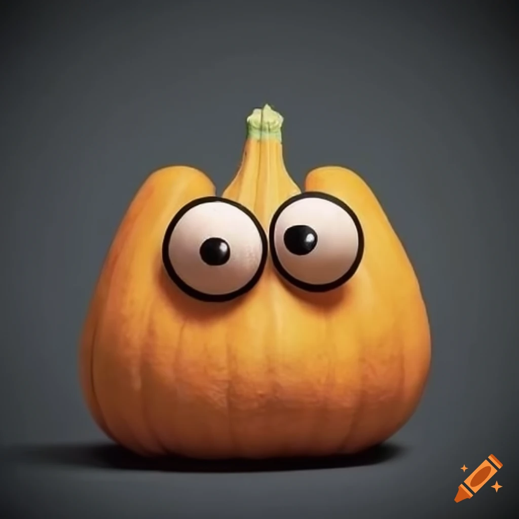 funny squash with big eyes and big mouth