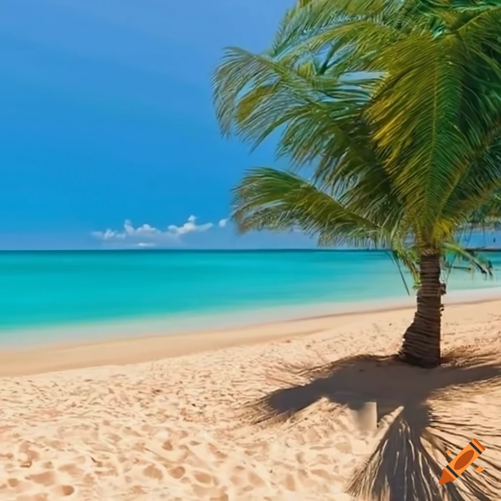 palm trees on a beautiful beach