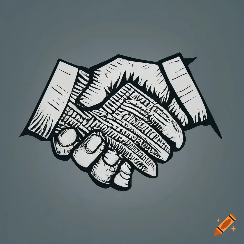Creative abstract handshake shield logo design Vector Image