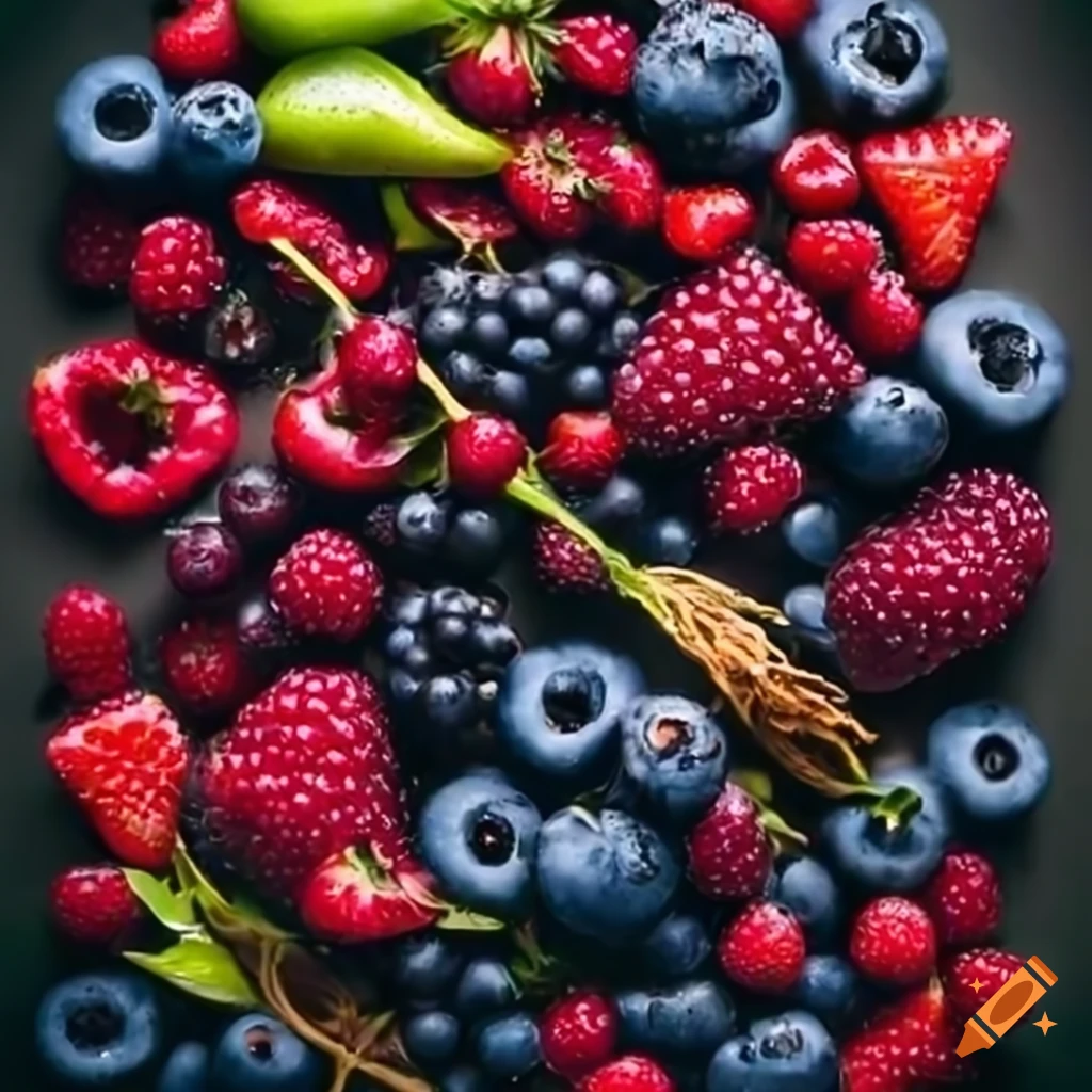 colorful arrangement of assorted berries