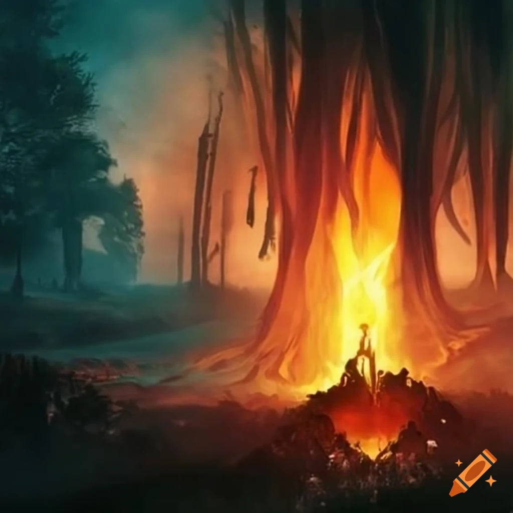 image-of-a-divided-meadow-with-one-half-on-fire-and-the-other-half-calm