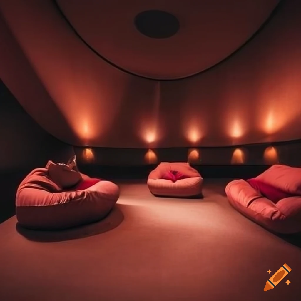 stylish lounge bar with comfortable beanbag chairs