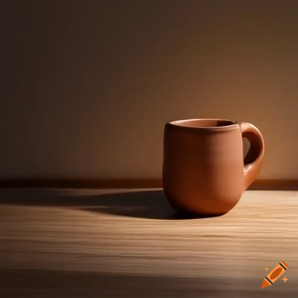 clay mug in a cozy living room