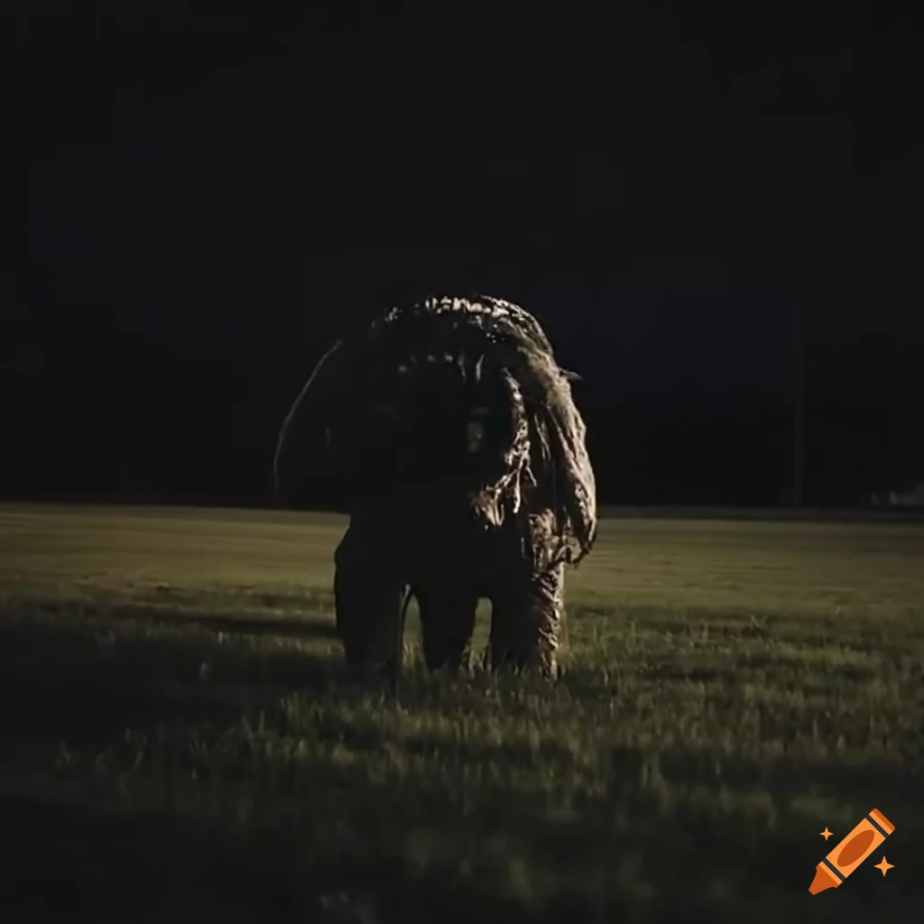 Trevor henderson inspired monster in a daytime field on Craiyon