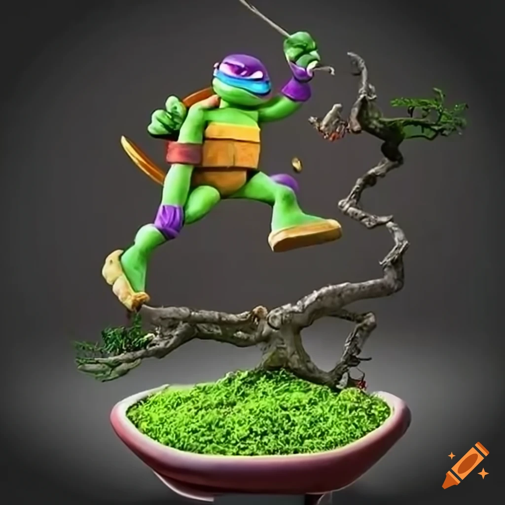 bonsai tree in the shape of ninja turtles