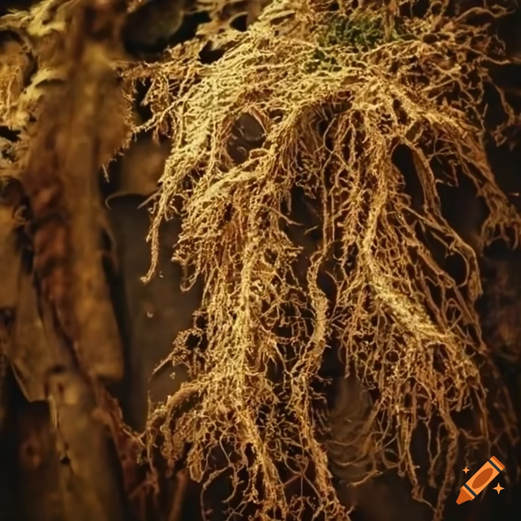 Plants covered with metallic dust on Craiyon