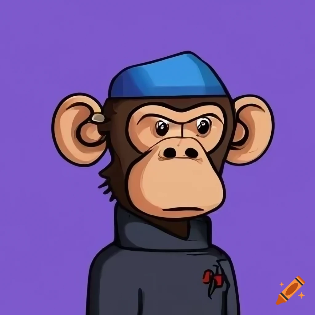 Cartoon monkey nft creation on Craiyon