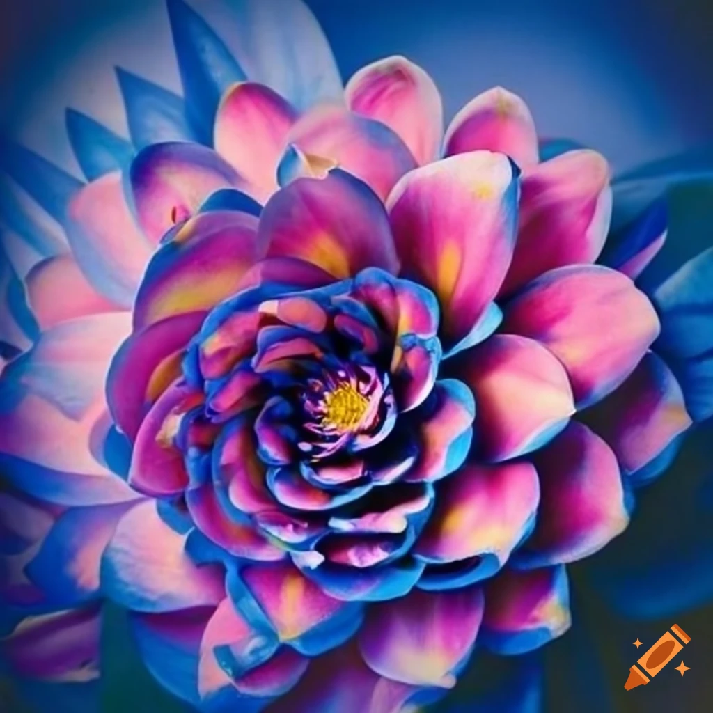 Close up Of A Colorful Flower In Abstract Style On Craiyon