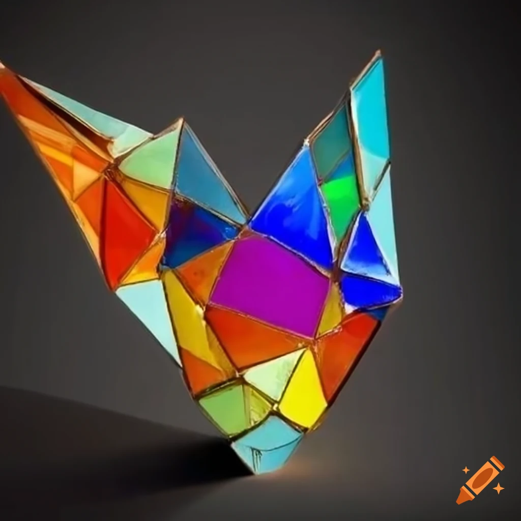 Abstract fused stained glass artwork on Craiyon