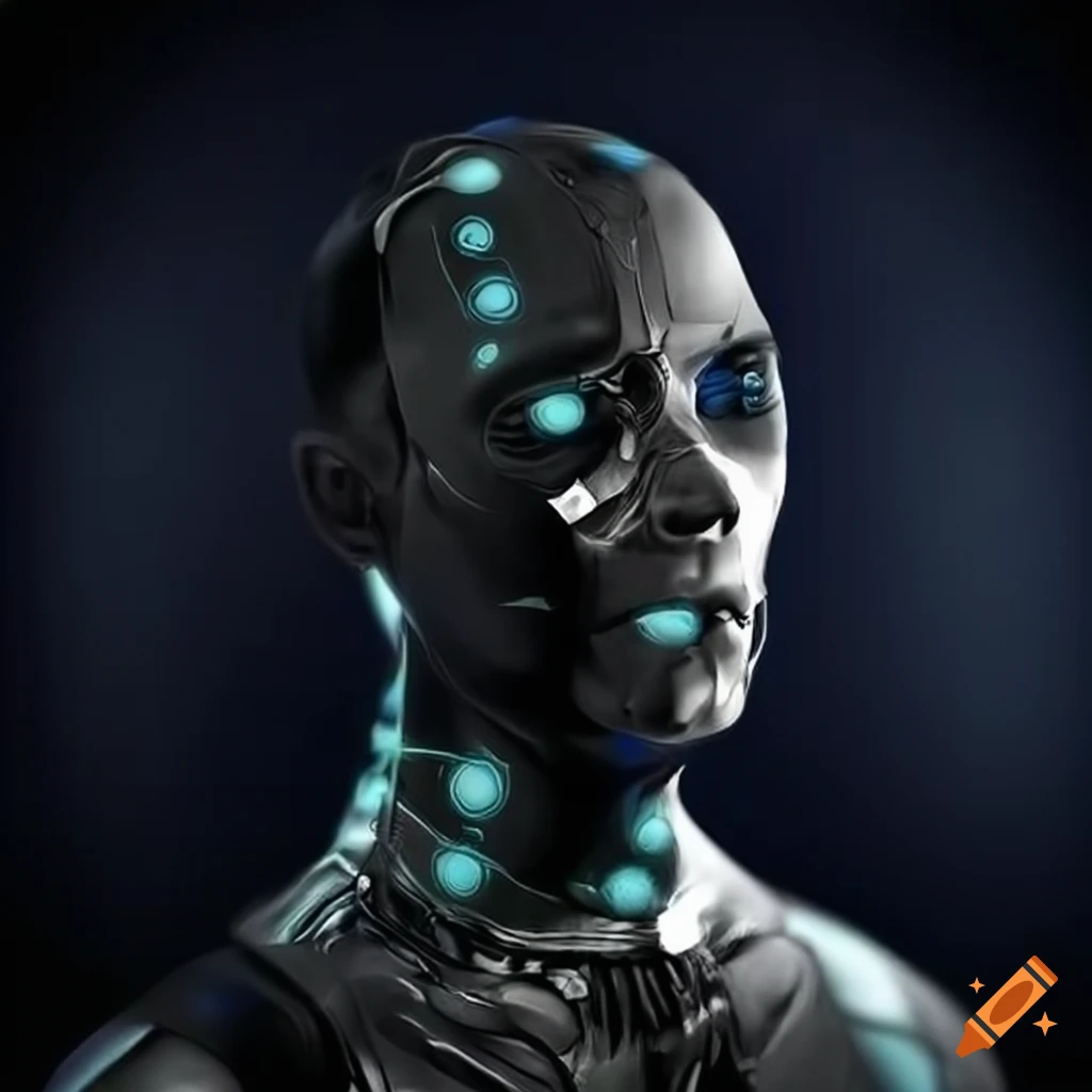 dark digital art of a male figure with lighting effects