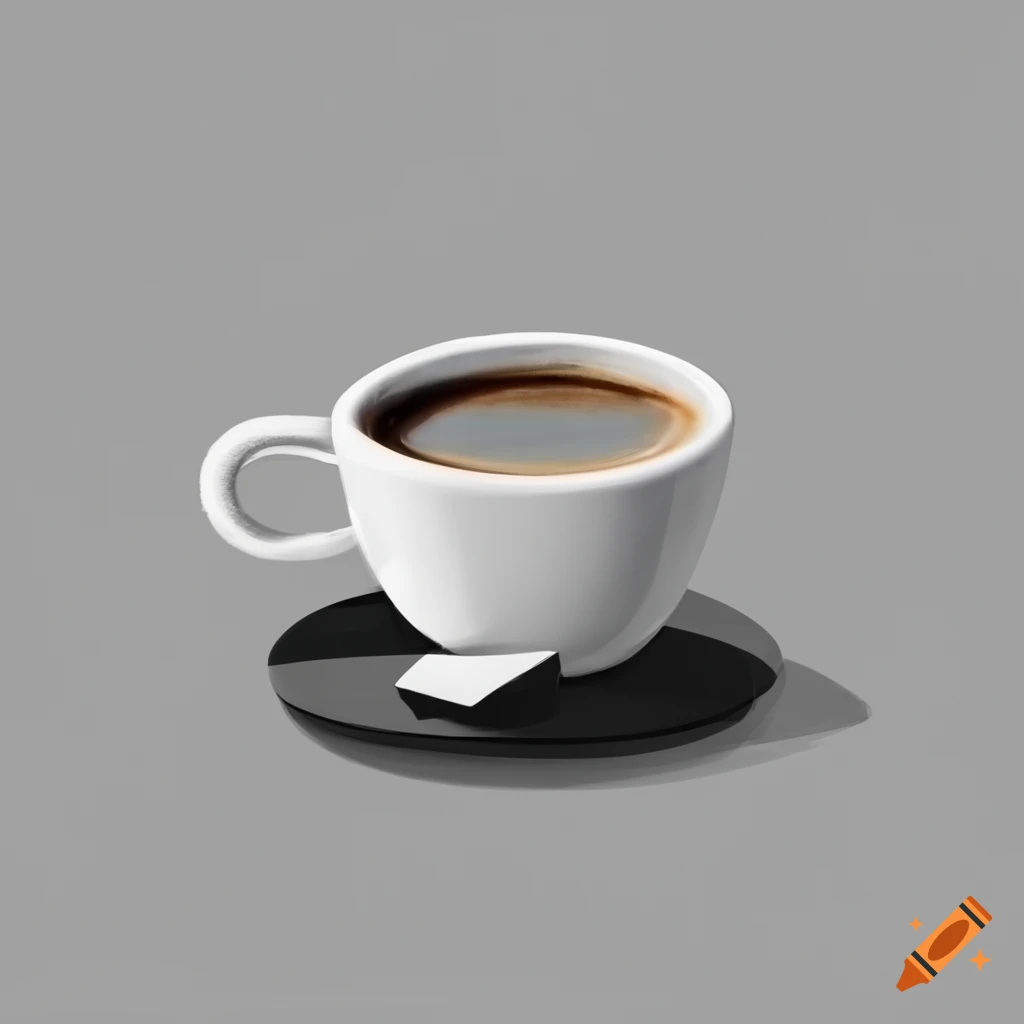 minimalistic cup of coffee on a white background