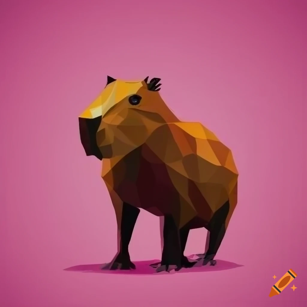 Low poly capybara logo on Craiyon