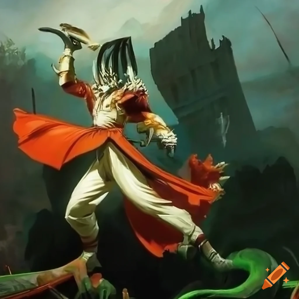digital artwork of lizardmen dancing