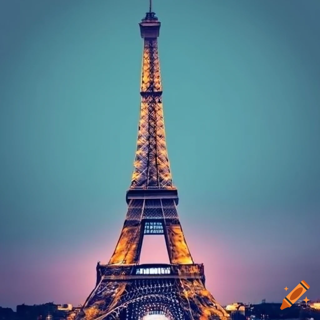 Iconic Eiffel Tower In Paris