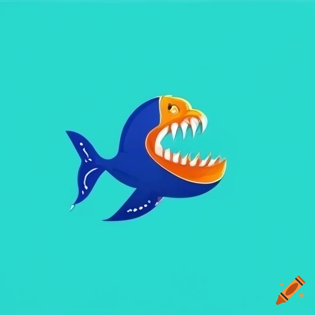 playful 2D logo design of an ocean animal mascot