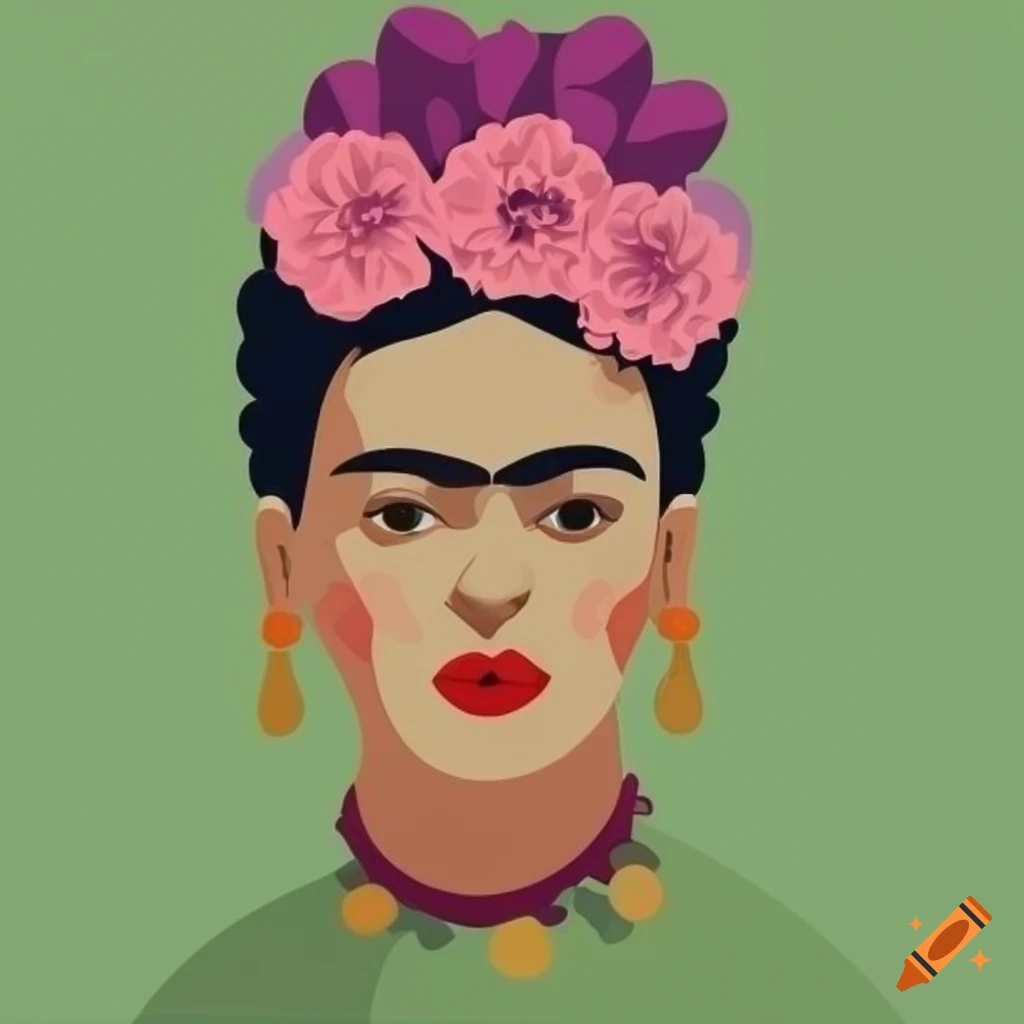 cartoon illustration of Frida Kahlo