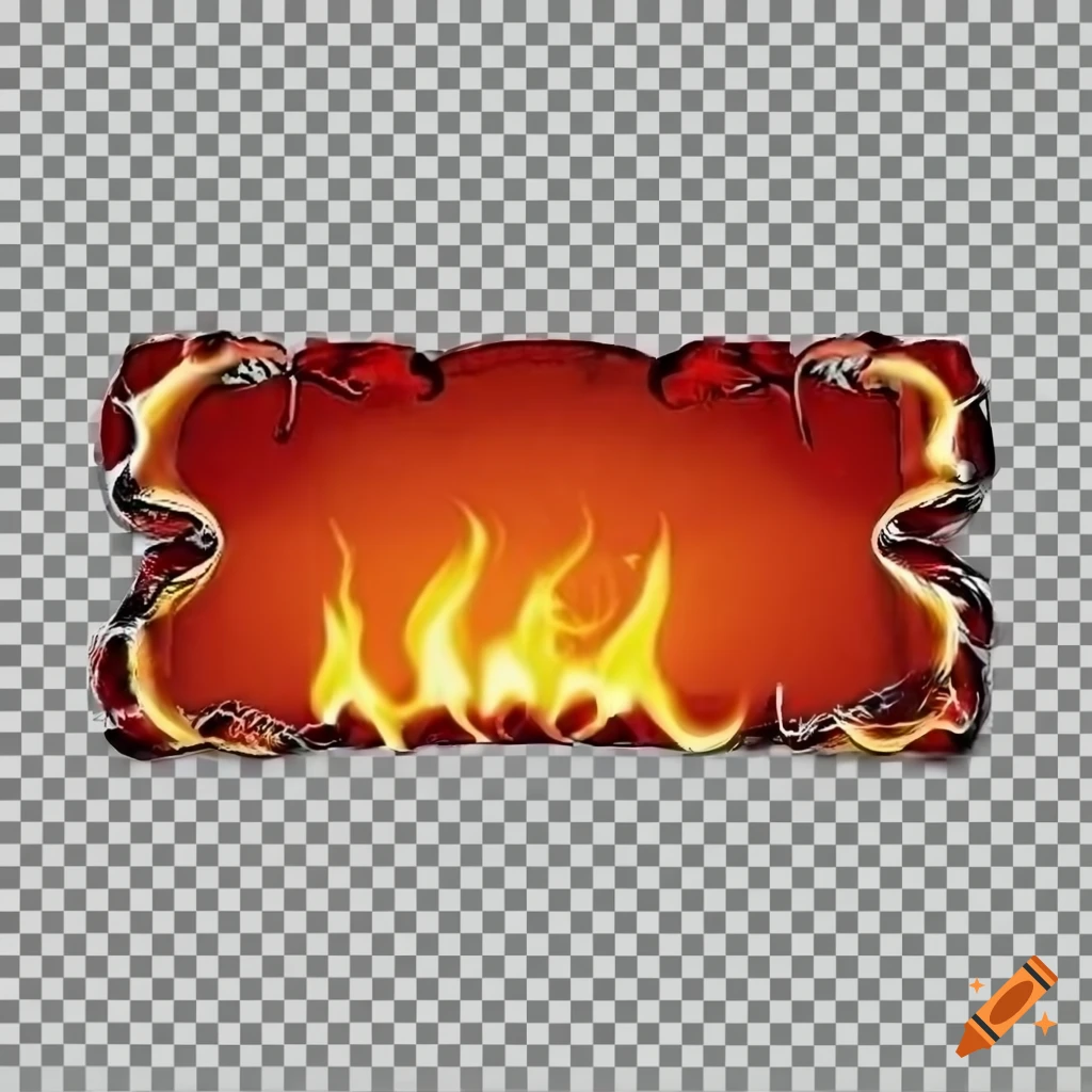 transparent name plate surrounded by flames for wrestling promo