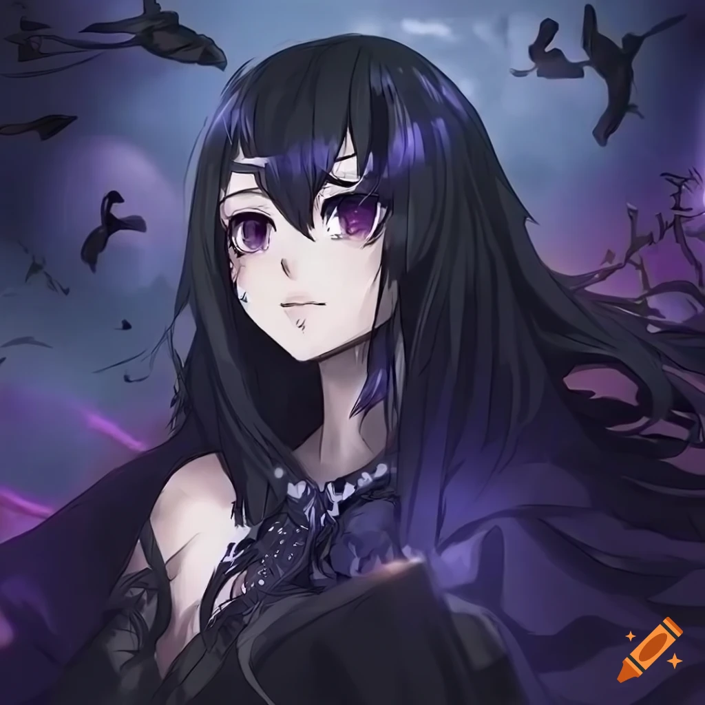 Raven Flapping Its Wings in Anime Style Stock Illustration - Illustration  of wildlife, raven: 270459550