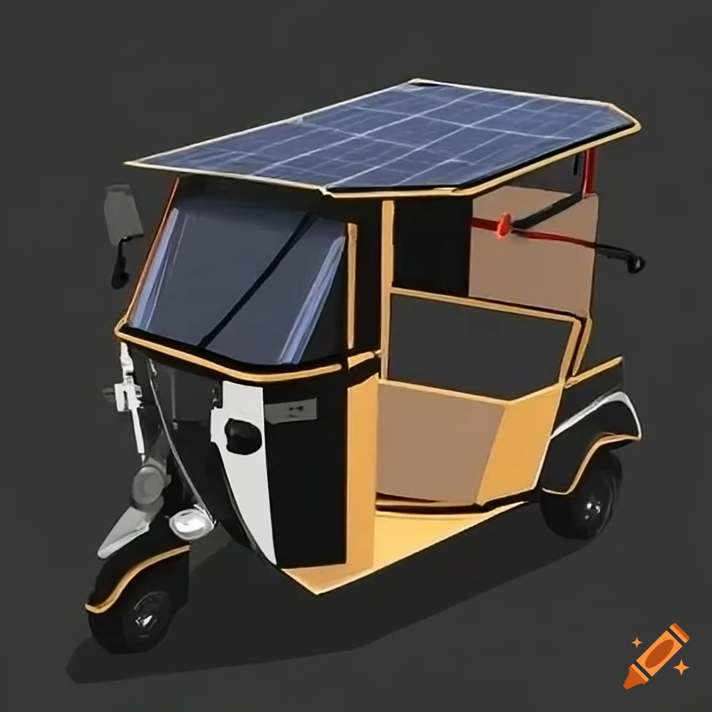 graphic model of a solar-powered tuk-tuk