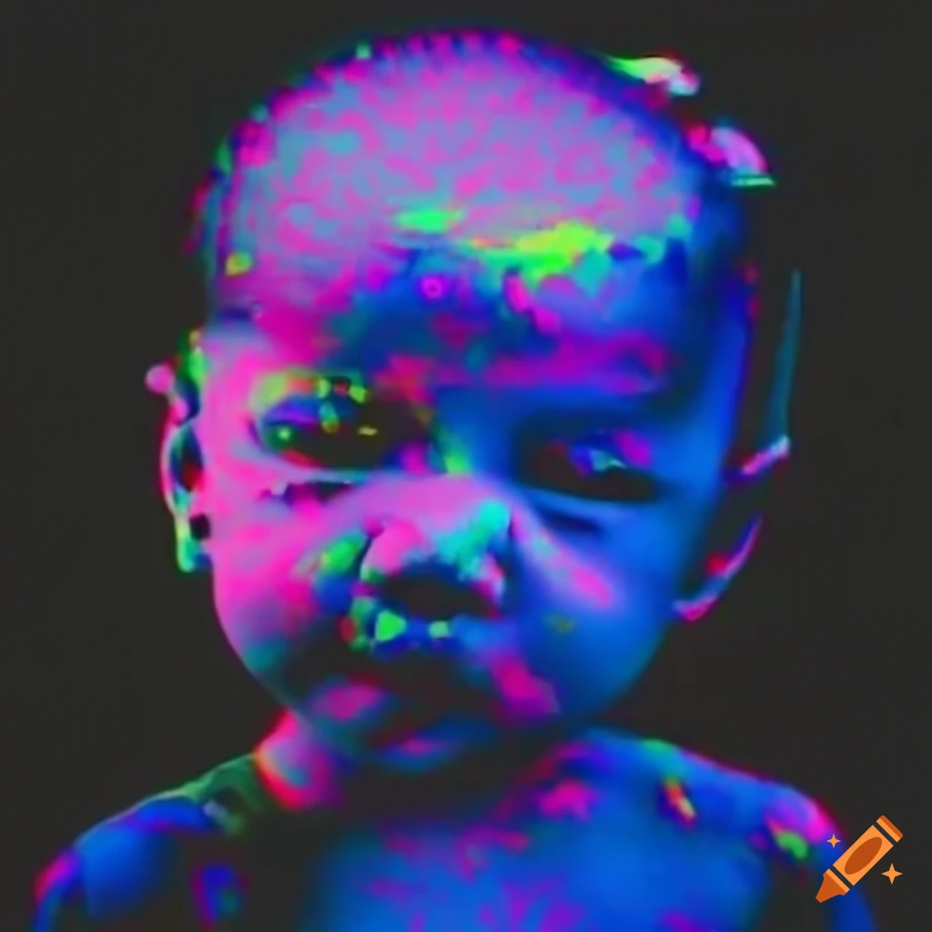 glitch art of a baby