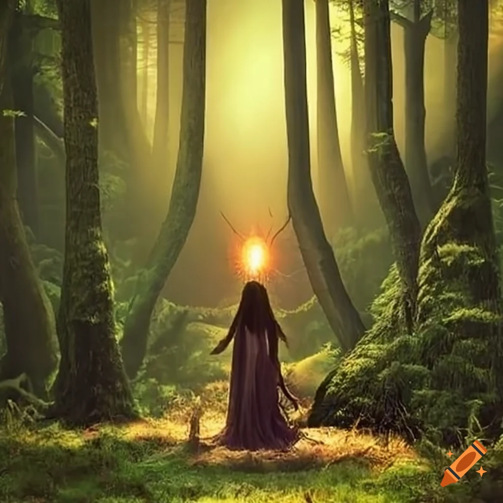 Image of a spiritual ritual in the forest on Craiyon