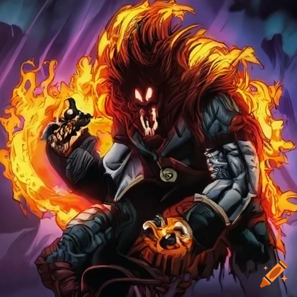 Ghost Rider Rizz Fan art of Ghost Rider and Raditz on Craiyon