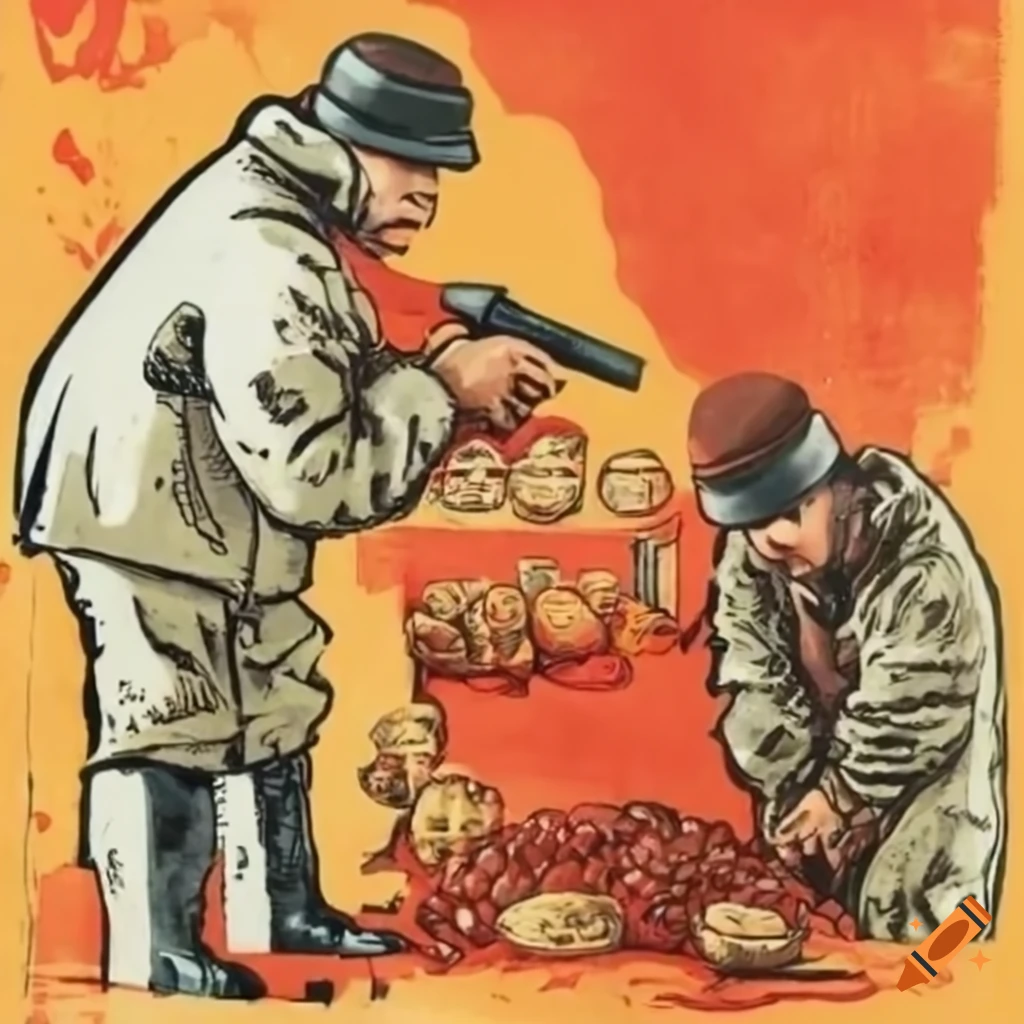 poster of the Russian campaign "food for bullets"