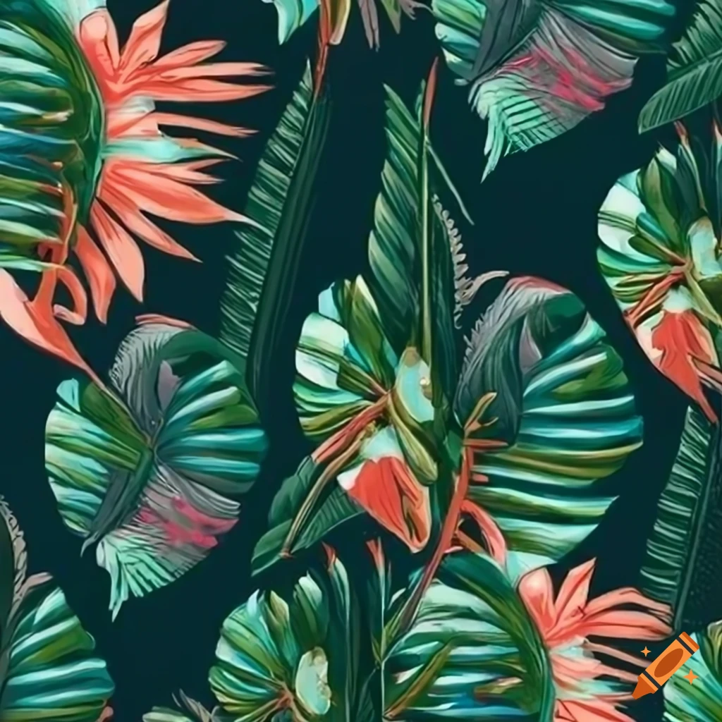 tropical botanical floral pattern